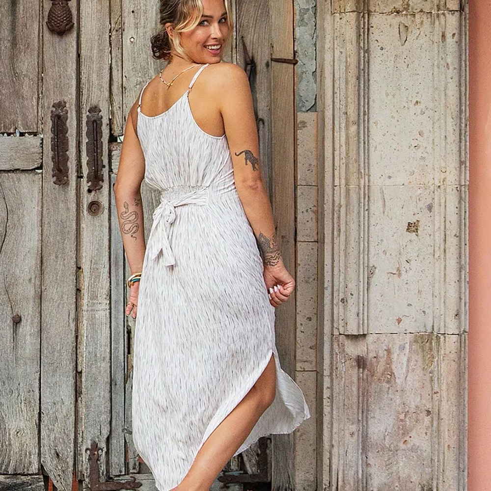 Olive tie dye stripe dress
